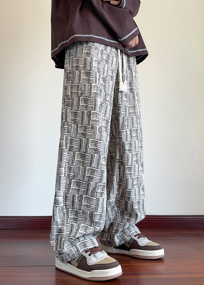 Black Original Design Pockets Corduroy Pants Elastic Waist Spring