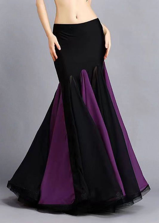Black Patchwork Fish Tail Skirts Exra Large Hem Spring