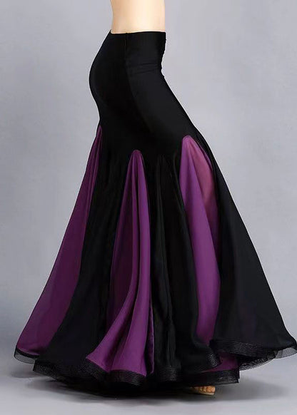 Black Patchwork Fish Tail Skirts Exra Large Hem Spring