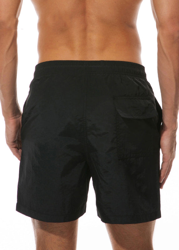 Black Pockets Oversized Cotton Shorts Elastic Waist Summer