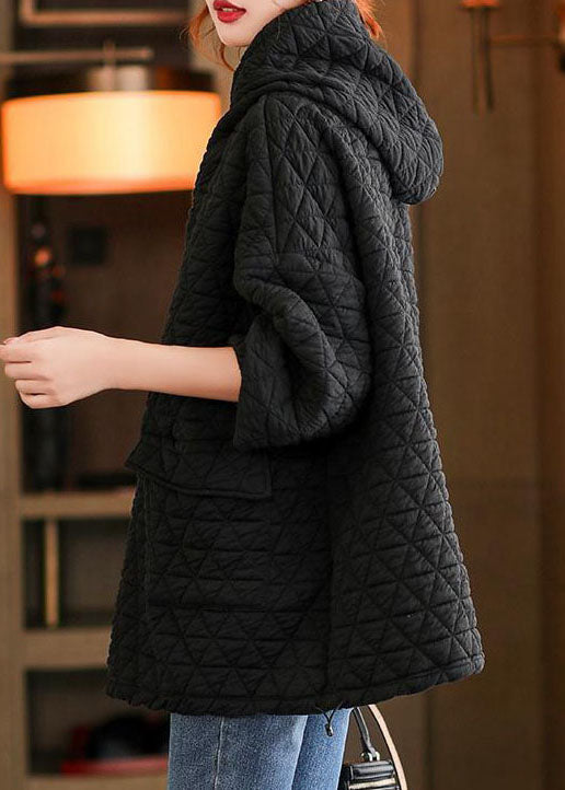 Black Pockets drawstring warm Pullover Street wear Winter