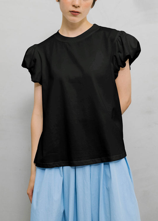Black Cozy Cotton T Shirts O Neck Short Sleeve