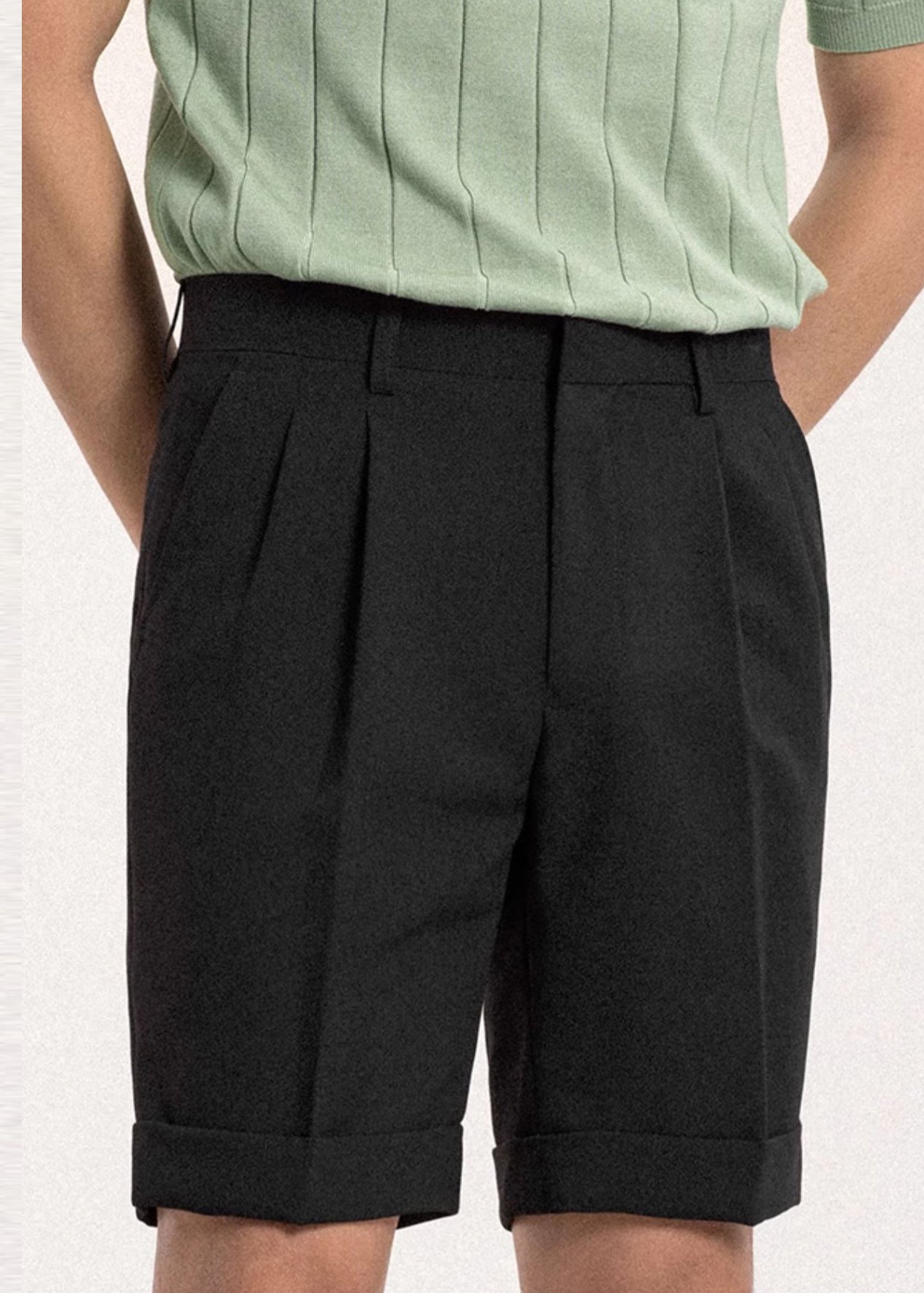 Black Slim Fit Spandex Shorts High Waist