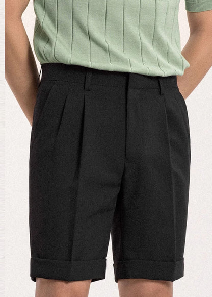 Black Slim Fit Spandex Shorts High Waist