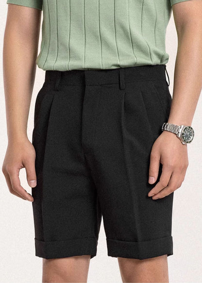Black Slim Fit Spandex Shorts High Waist
