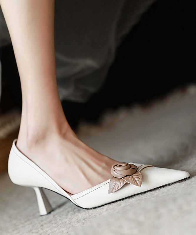 Black Suede High Heels Stylish Splicing Pointed Toe