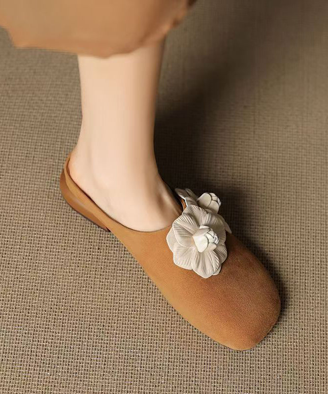Black Suede Splicing Slide Sandals