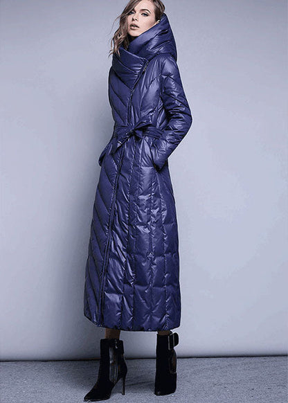 Black Pockets Thick Slim Fit Winter Lengthen Duck Down Coat