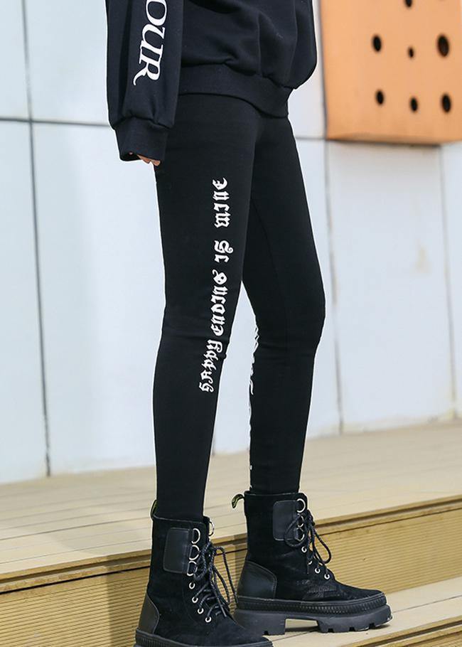 Black Leggings Female Winter Large Size High Waist Nine Points Feet Pants