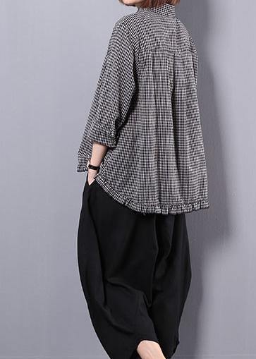 Black plaid shirt suit female long sleeve 2025 spring and autumn loose casual harem pants two-piece suit