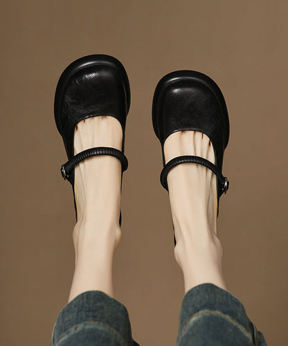 Blue Chunky Sheepskin Simple Splicing Slide Sandals