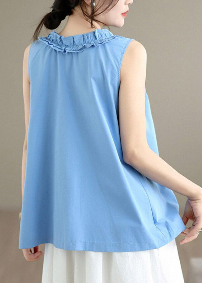Blue Tops V Neck Summer