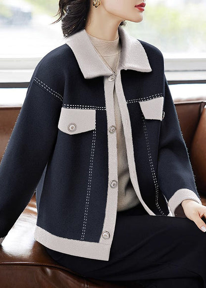 Beige Peter Pan Collar Button Knit Cardigans Fall