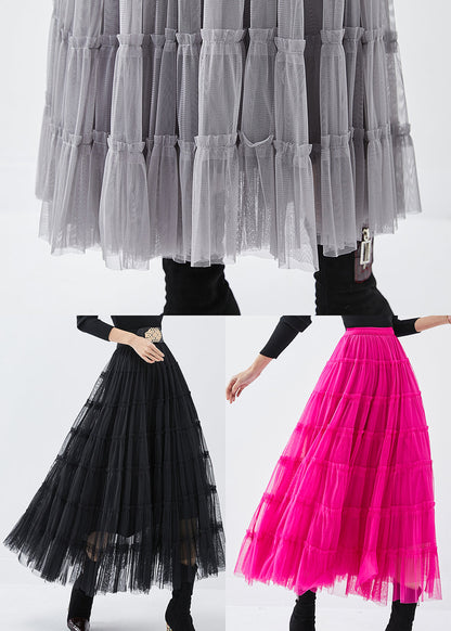 Black High Waist Tulle Holiday Skirt Spring