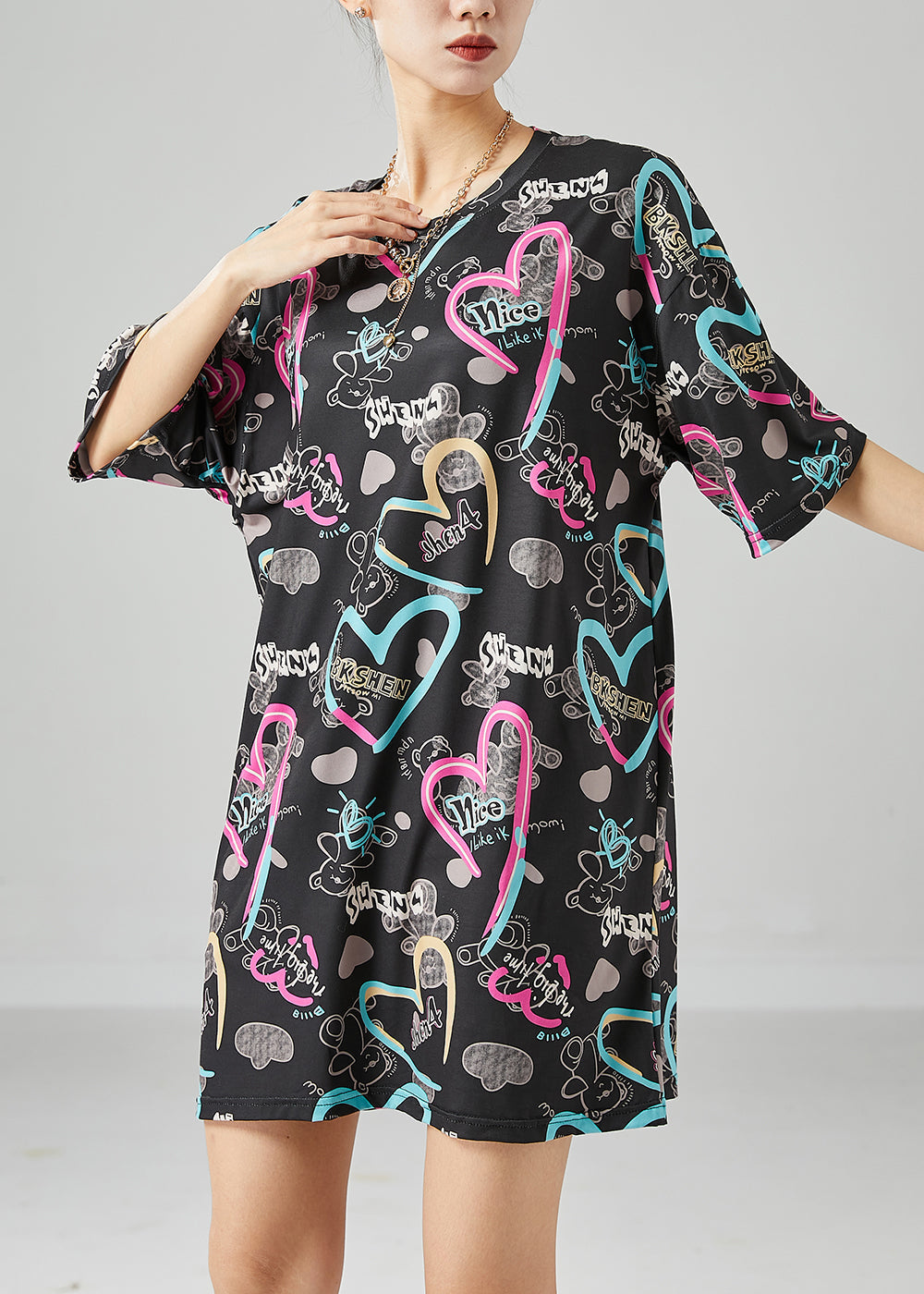 Black Oversized Letter Print Ice Silk Tank Tops Summer