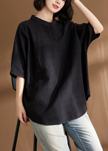 Black Print Cozy T Shirts Summer