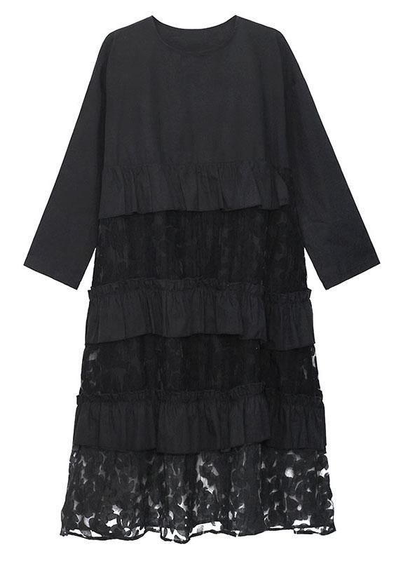 Cashew Pattern Ruffles Fall Lace Dresses