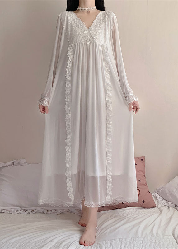 Black Wrinkled Ruffled Lace Patchwork Tulle Vacation Maxi Dresses Long Sleeve