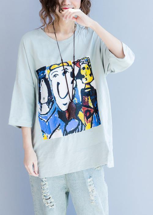 Blue Green Side Open Cotton Summer Tops