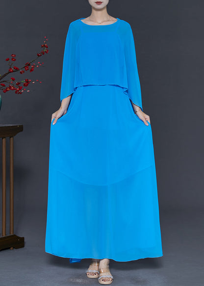 Blue Original Design Chiffon Two Pieces Set Spring