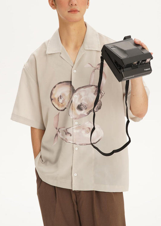 Button Print Cotton Shirts Summer