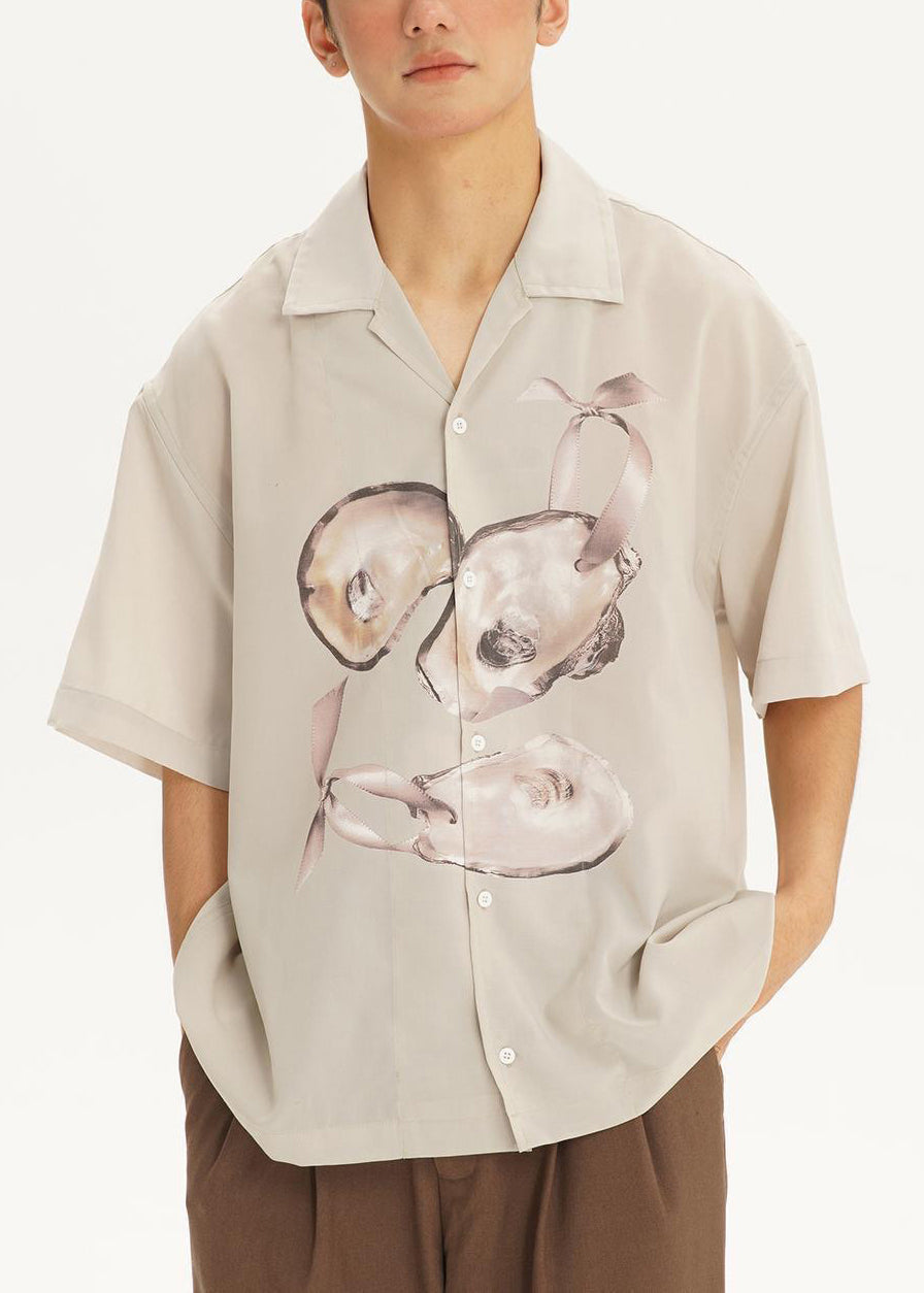 Button Print Cotton Shirts Summer