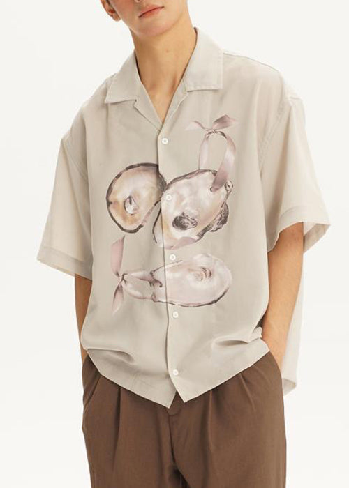 Button Print Cotton Shirts Summer