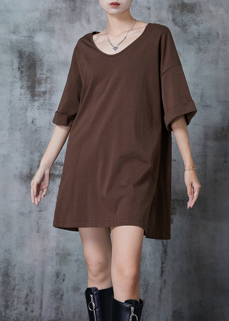 Chocolate Oversized Cotton Tank Tops Summer
