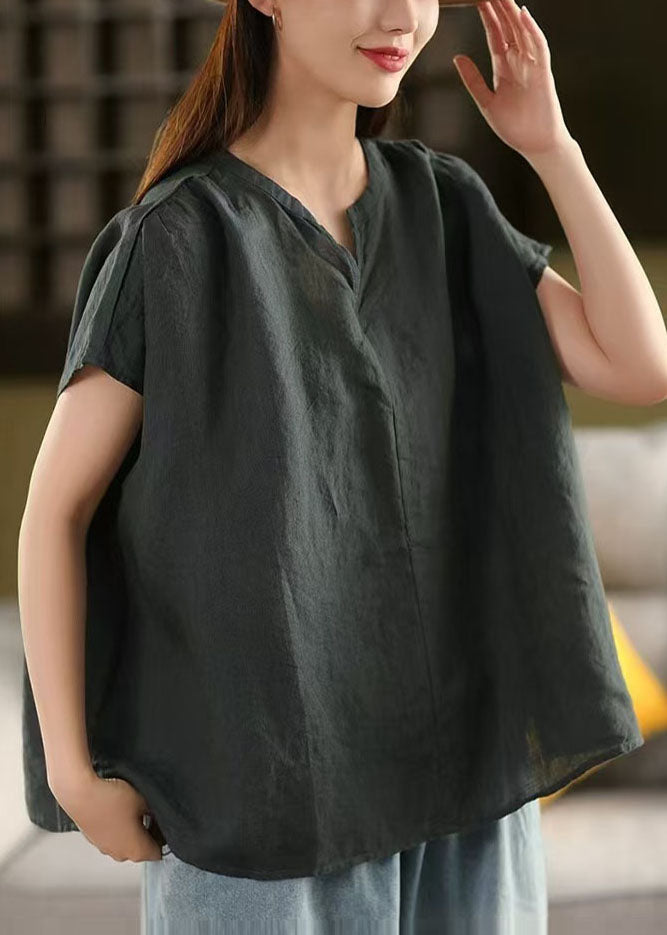 Dull Red Oversized Linen Tanks Summer