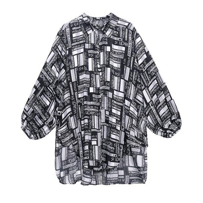 Graphic Button Long Sleeve Shirt