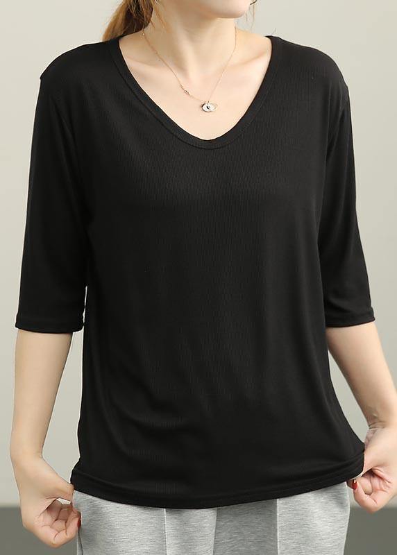 Grey V Neck Cotton Top Summer
