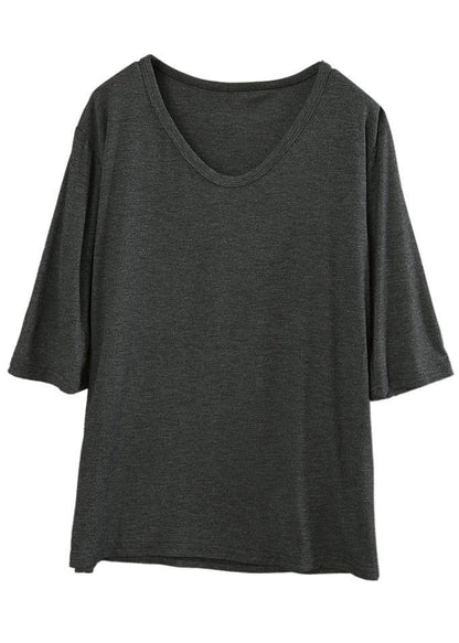 Grey V Neck Cotton Top Summer