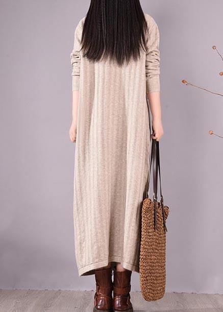 High Neck Spring Dresses Wardrobes Beige Dress