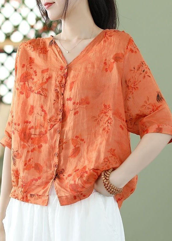 Blue Geometry Print Slim Fit Linen Shirt Top Half Sleeve
