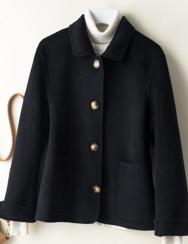 Peter Pan Collar Pockets Clothes for Brown Jackets