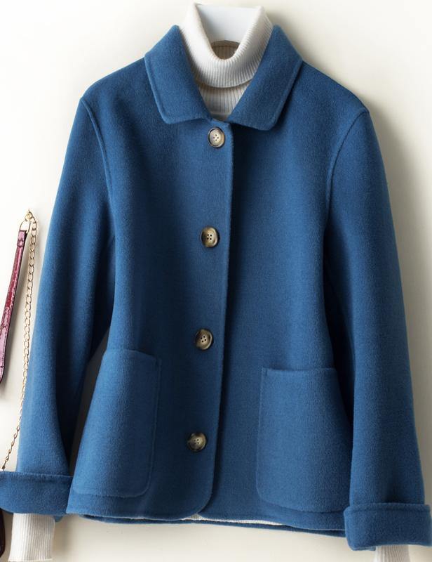 Peter Pan Collar Pockets Clothes for Brown Jackets