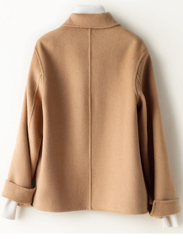 Peter Pan Collar Pockets Clothes for Brown Jackets