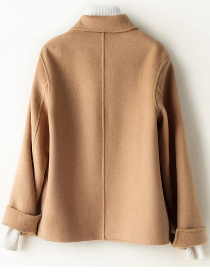 Peter Pan Collar Pockets Clothes for Brown Jackets