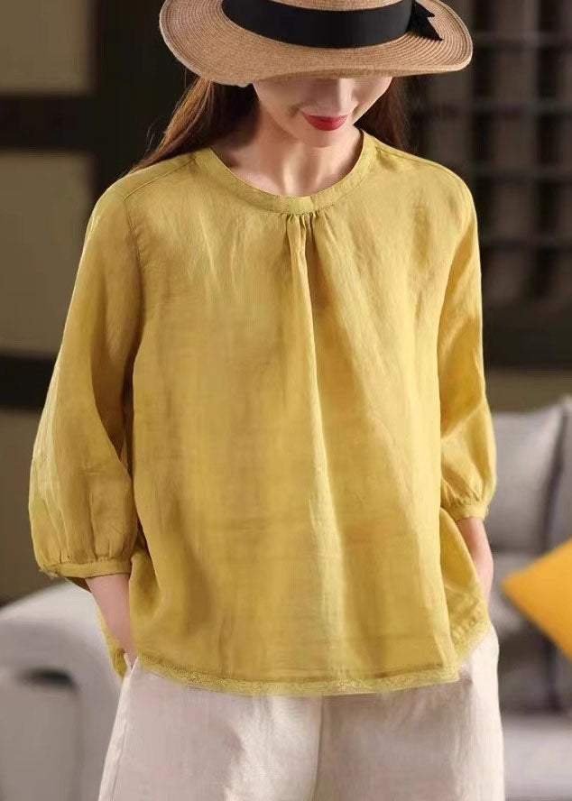 Pink Oversized Patchwork Linen Shirts Bracelet Sleeve