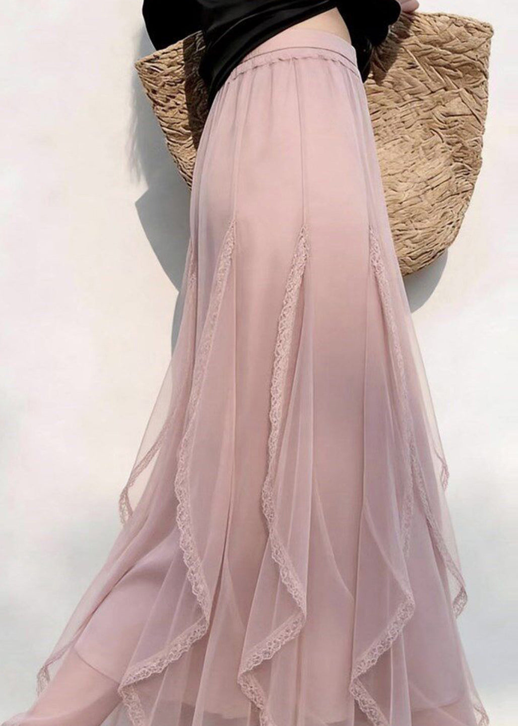 Pink Ruffled Tulle Holiday Skirt Summer