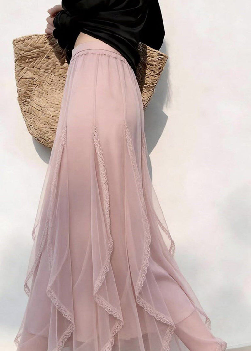 Pink Ruffled Tulle Holiday Skirt Summer