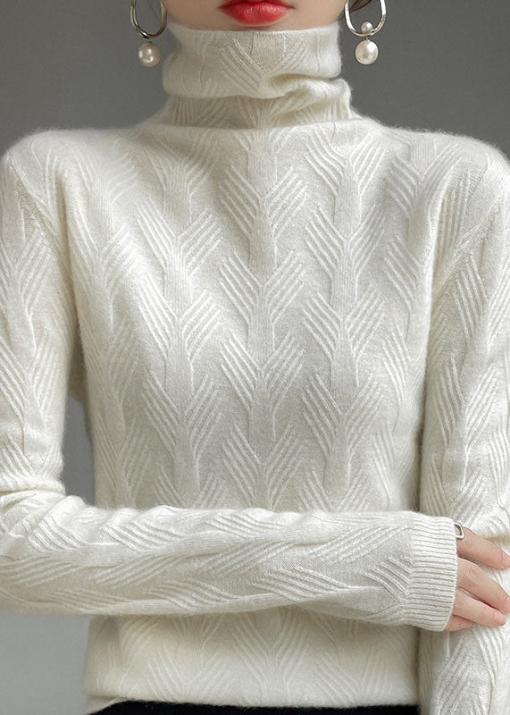 Pink Turtle Neck Thick Wool Knit Top Winter