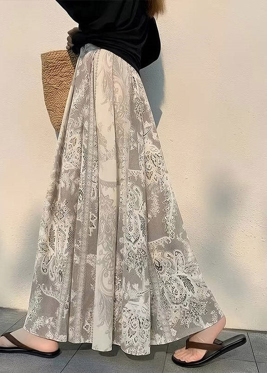 Print High Waist Maxi Skirt Summer