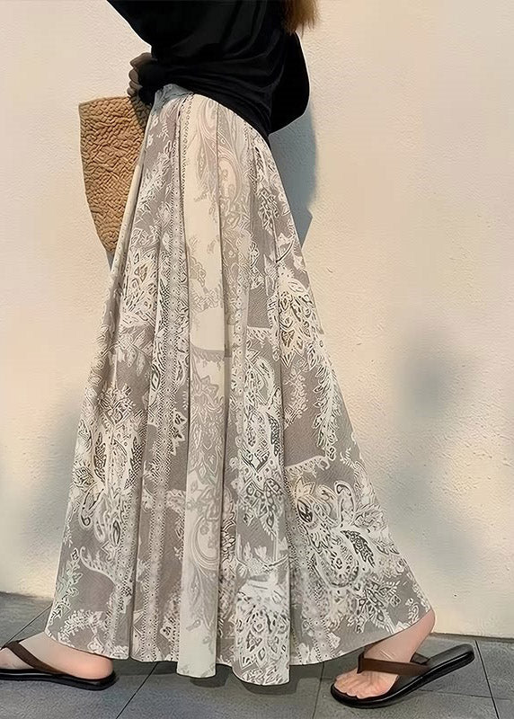 Print High Waist Maxi Skirt Summer
