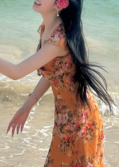 Print Ruffled New Summer Holiday Dress