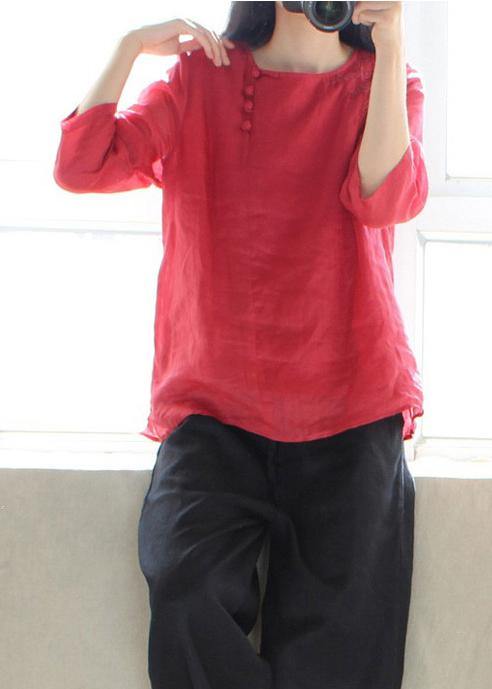 Red Clothes for O Neck Half Sleeve Art Shirts
