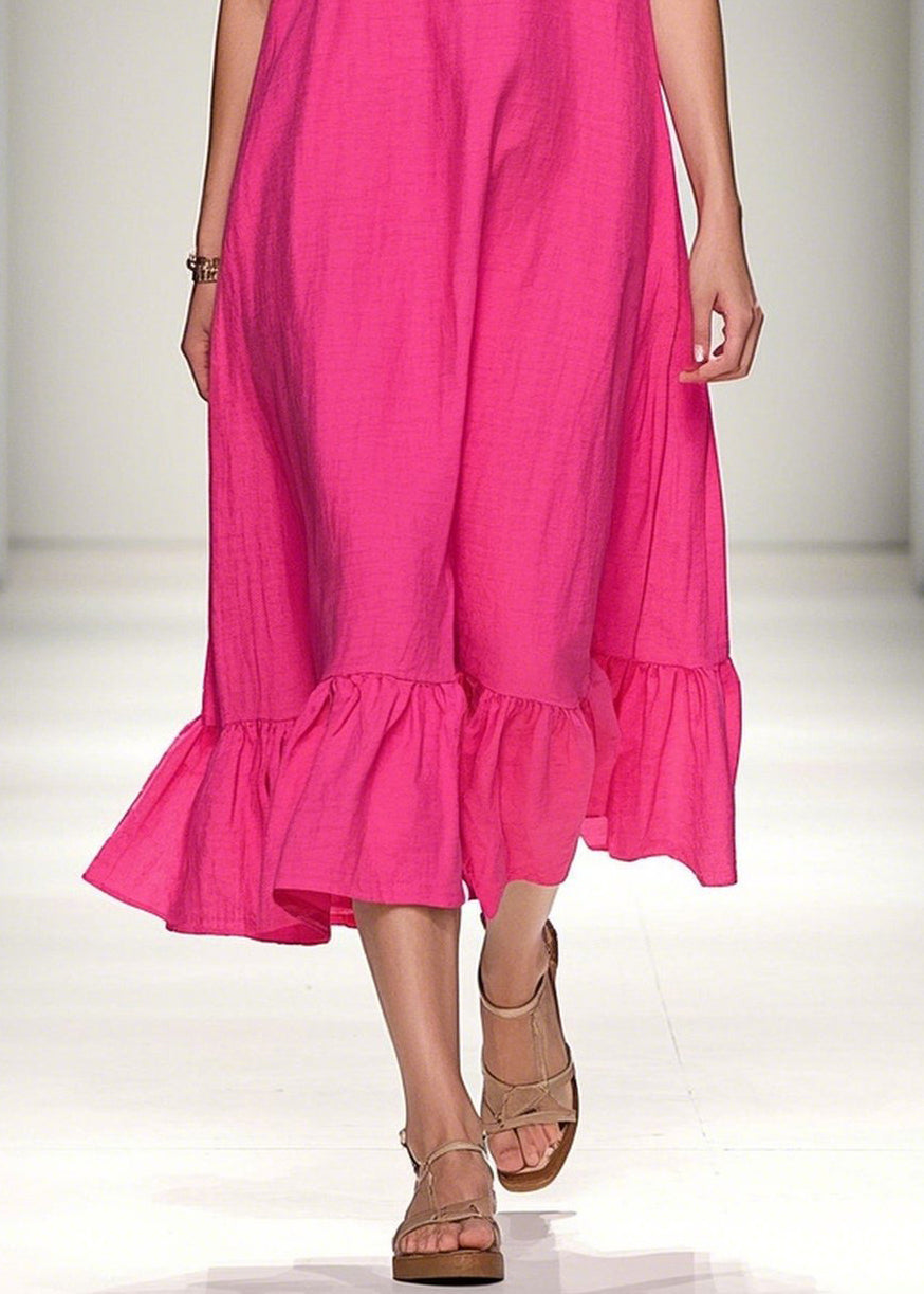 Rose Oversized Cotton Vacation Dresses Summer