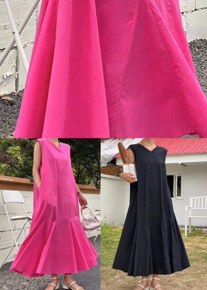 Rose V Neck Patchwork Cotton Holiday Dress Summer