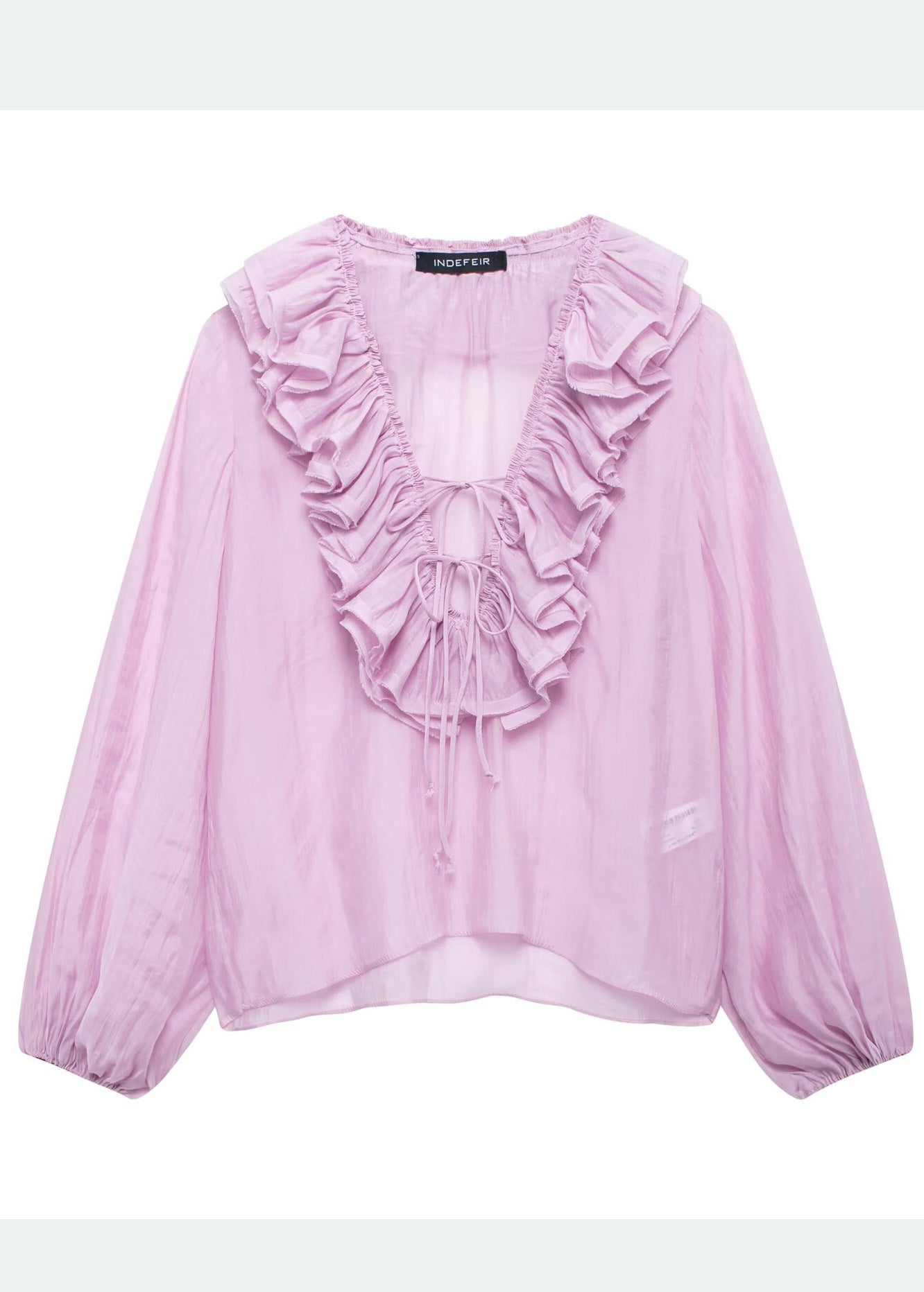 Bohemian Sky Blue Ruffled Cotton Shirt Tops Summer