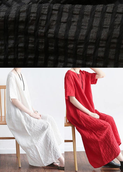 Style Black Linen Low High Design Summer Robe